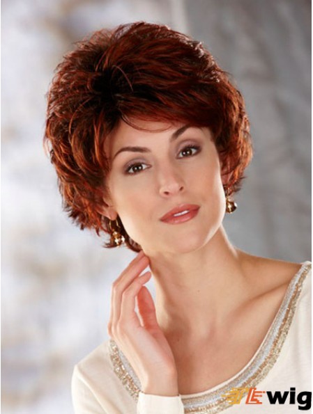 Wavy Auburn Natural Cropped Classic Wigs