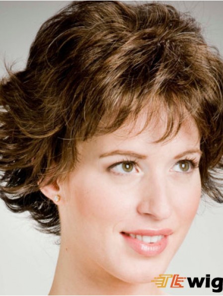Stylish 8 inch Wavy Brown Layered Short Wigs