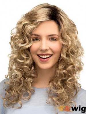 Curly Ideal 16 inch Blonde Classic Long Wigs