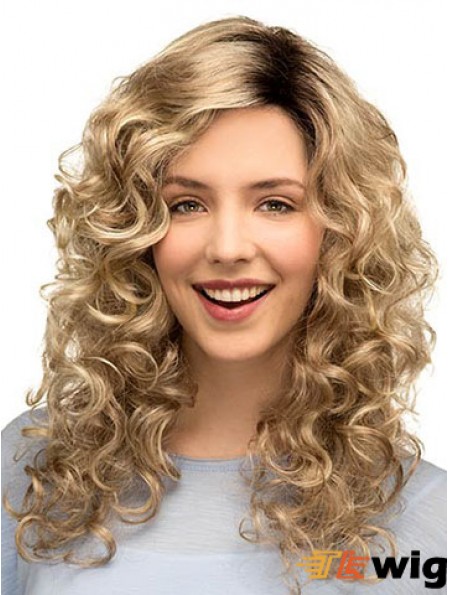 Curly Ideal 16 inch Blonde Classic Long Wigs
