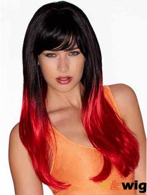 Straight Discount 22 inch Ombre/2 Tone With Bangs Long Wigs