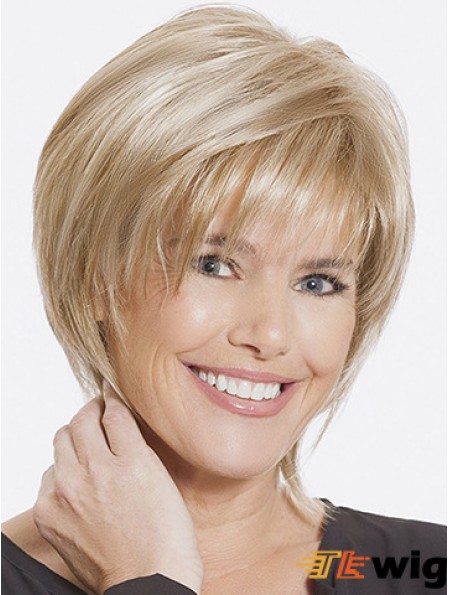 Straight With Bangs 8 inch Sleek Short Wigs
