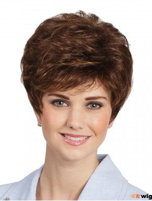 Capless Wavy 8 inch Brown Classic Wigs
