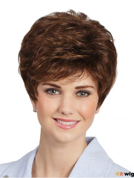 Capless Wavy 8 inch Brown Classic Wigs