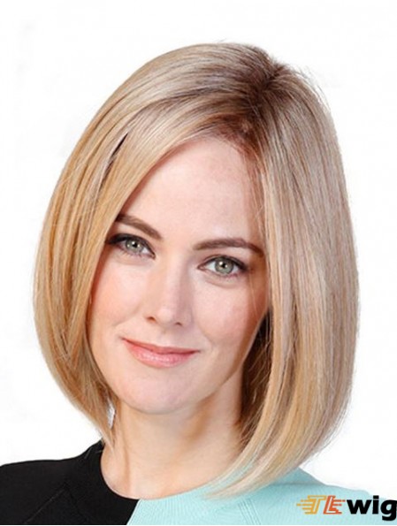 Straight Bobs Blonde 11 inch Monofilament Cancer Patient Wigs