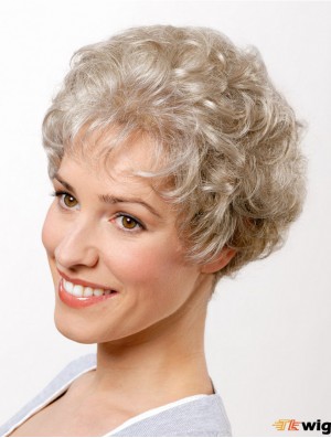 Synthetic Curly Grey 8 inch Short Capless Classic Cut Wig