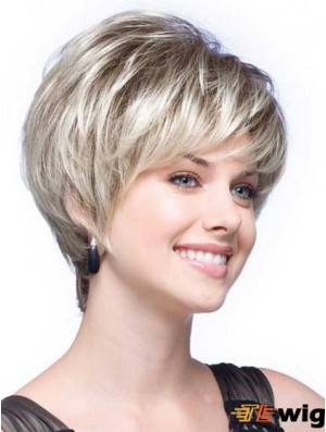 Grey Wigs With Synthetic Short Length Wavy Style