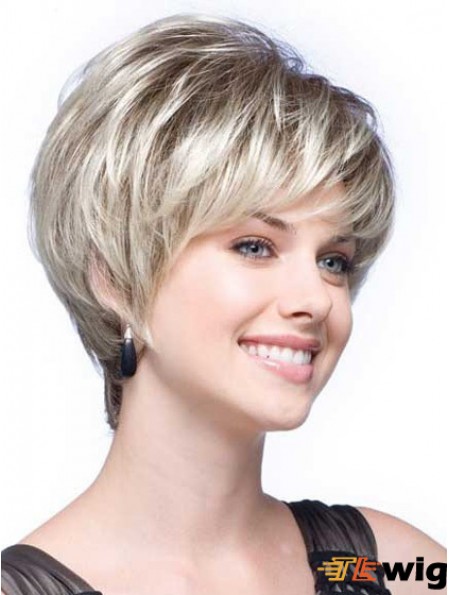Grey Wigs With Synthetic Short Length Wavy Style