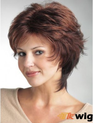 Lace Front Wig UK Short Length Straight Style Auburn Color