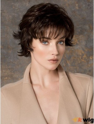 With Bangs Short Auburn Wavy Discount Petite Wigs