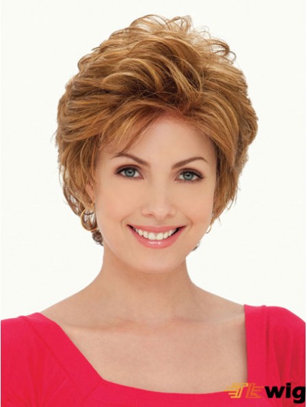 Synthetic Lace Front Wigs UK Layered Cut Cropped Length Auuburn Color
