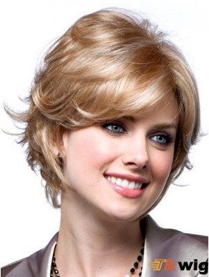 Cheap Monotop Wigs With Monofilament Blonde Color Short Length