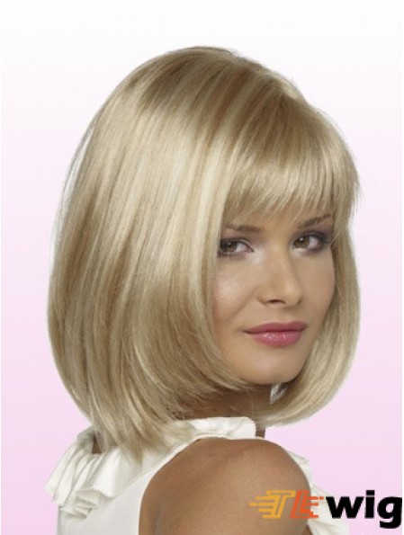 Bobs Chin Length Blonde Straight Trendy Petite Wigs