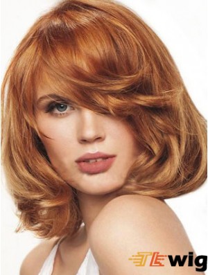 Chin Length Wavy Monofilament Auburn Best Bob Wigs