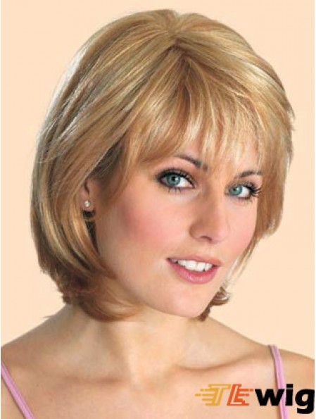 Lace Front Chin Length Straight Blonde Flexibility Bob Wigs