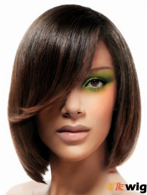 Lace Front Chin Length Straight Brown No-Fuss Bob Wigs