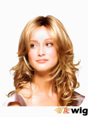 Wavy Layered Long Blonde Discount Lace Front Wigs