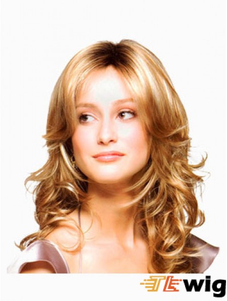 Wavy Layered Long Blonde Discount Lace Front Wigs