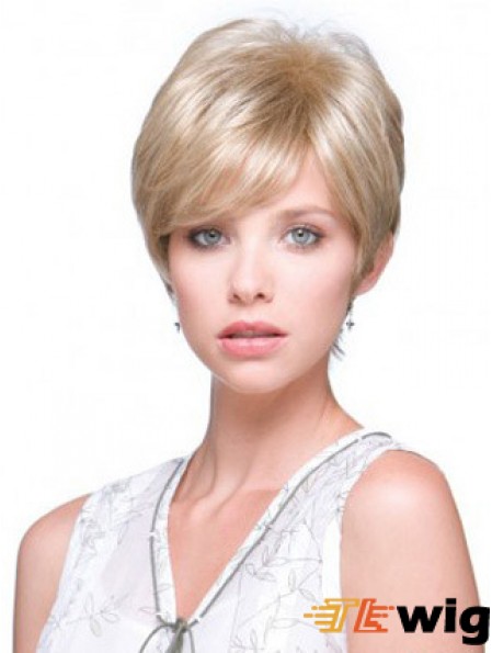6 inch Online Straight Boycuts Blonde Short Wigs