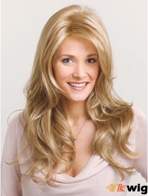 Wavy Layered Long Blonde No-Fuss Lace Front Wigs