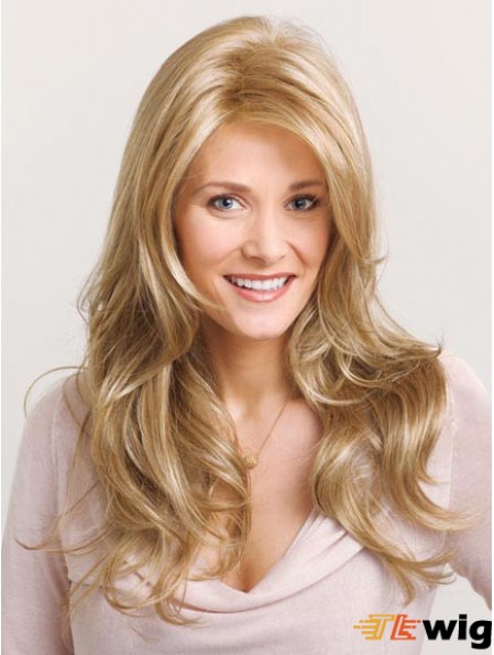 Wavy Layered Long Blonde No-Fuss Lace Front Wigs
