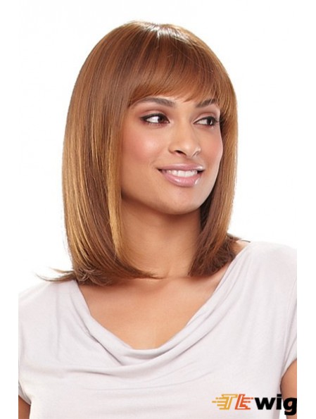 13 inch Popular Blonde With Bangs Monofilament Wigs