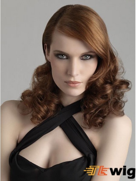 100% Hand Tied Synthetic Brown Layered Curly Monofilament Heat Resistant Wigs