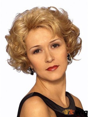 Stylish Blonde Short Wavy Layered Lace Front Wigs