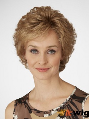 Short Curly Layered Popular Blonde Lace Front Wigs