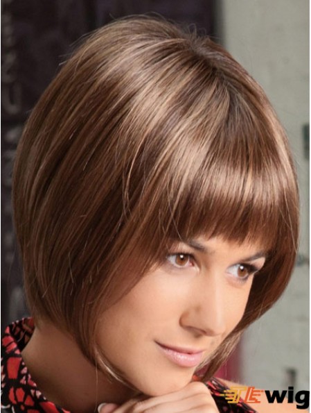 Lace Front Chin Length Straight Auburn Soft Bob Wigs