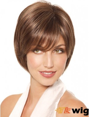 Chin Length Straight Monofilament Brown Fabulous Bob Wigs