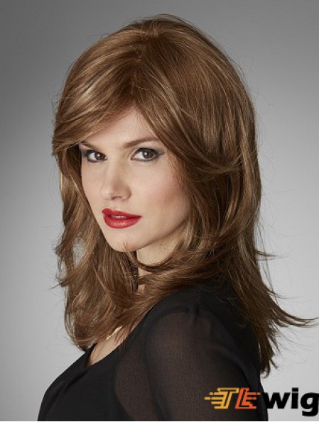 Brown 14 inch Best Long Wavy Layered Lace Wigs