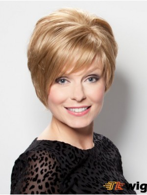Blonde 8 inch Incredible Short Straight Bobs Lace Wigs