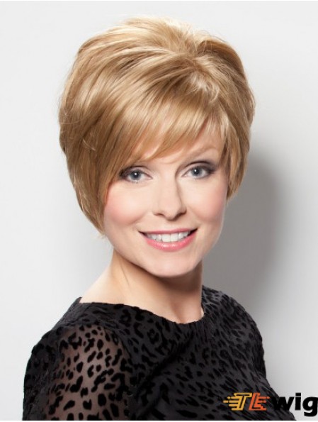 Blonde 8 inch Incredible Short Straight Bobs Lace Wigs