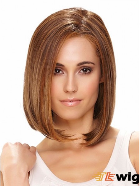 Lace Front Chin Length Straight Brown Hairstyles Bob Wigs