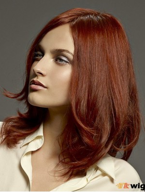 New Red Straight Layered Monofilament Long Wigs