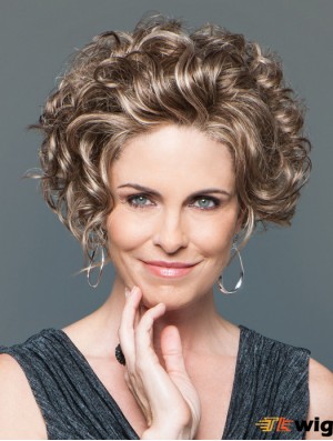 Curly Brown Designed Short Classic Wigs