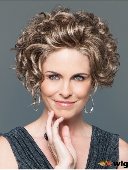 Curly Brown Designed Short Classic Wigs