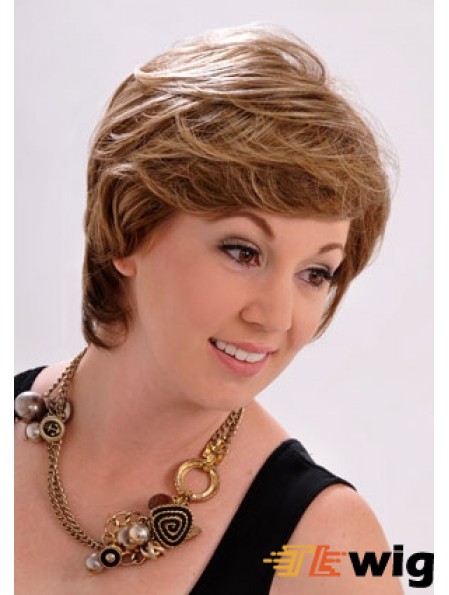 10 inch Stylish Straight With Bangs Brown Short Wigs