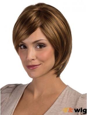 Lace Front Chin Length Straight Brown Perfect Bob Wigs