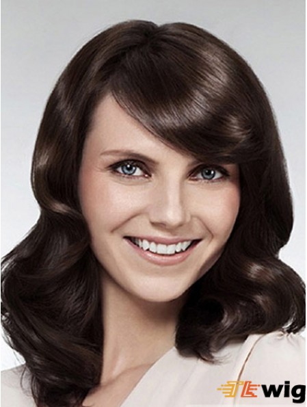 Wavy With Bangs Long Brown Popular Lace Front Wigs