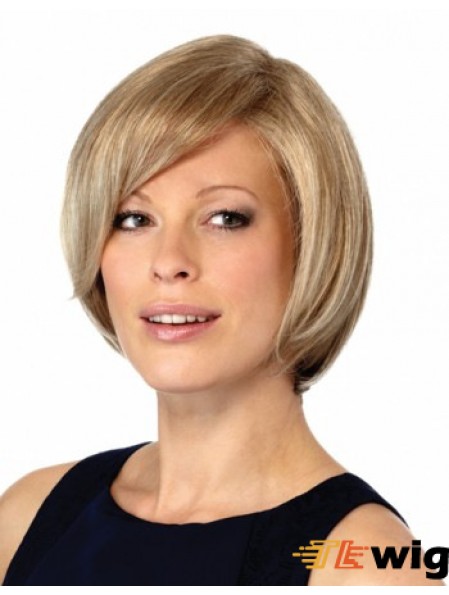 10 inch New Straight Bobs Blonde Short Wigs
