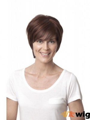 Auburn 10 inch Suitable Chin Length Straight Layered Lace Wigs