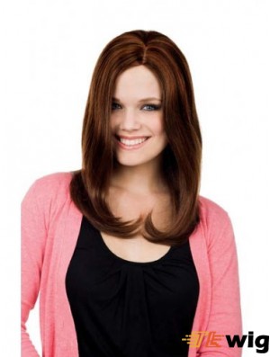 Straight Without Bangs Long Auburn Online Lace Front Wigs