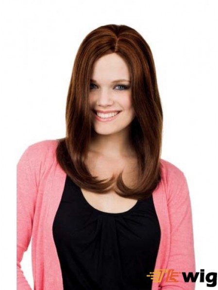 Straight Without Bangs Long Auburn Online Lace Front Wigs