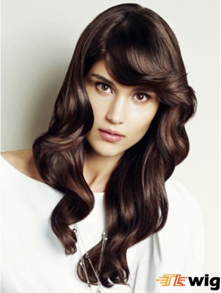 Wavy With Bangs Long Auburn Amazing Lace Front Wigs