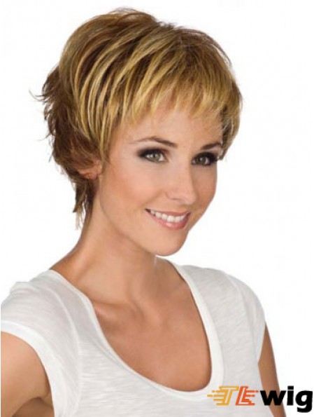 6 inch Modern Blonde Boycuts Monofilament Wigs