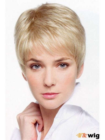 Petite Monofilament Wigs With Lace Front Cropped Length Boycuts
