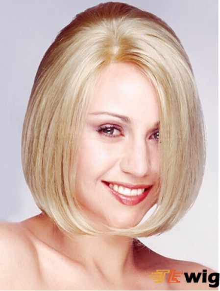 Bobs Chin Length Straight Blonde 11 inch No-Fuss Monofilament Wigs