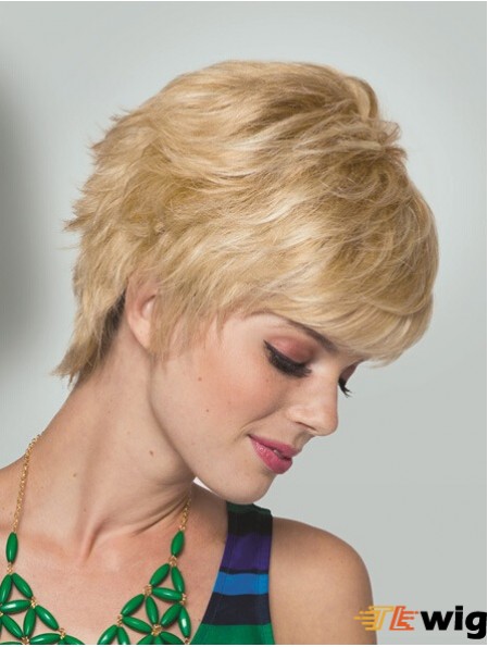 Boycuts Short Straight Blonde 5 inch Convenient Monofilament Wigs
